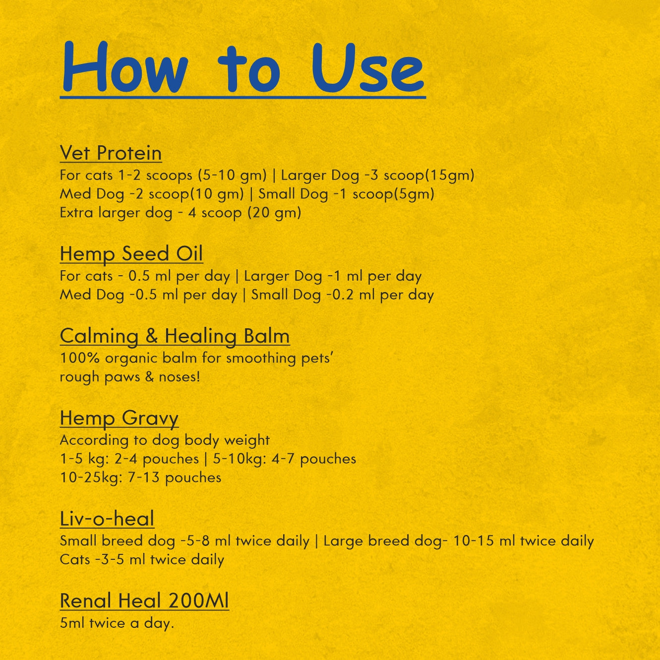 Heempypaws pet’s care complete care hamper :- (hemp seed oil + Vet Protein + hemp balm + liv-o-heal + Renal Heal + Hemp Gravy )