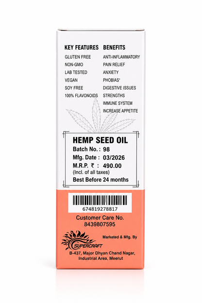 100% Hemp seed oil 30Ml Bottle With Dropper