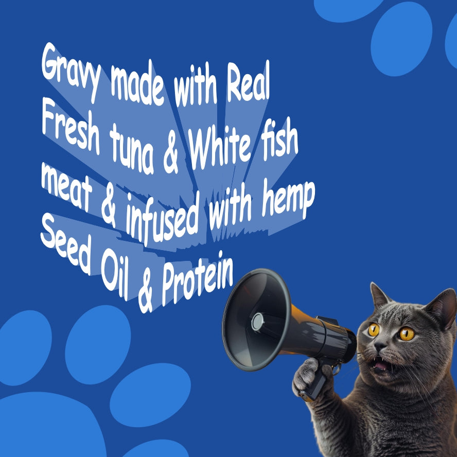 Tuna Gravy | With Real, Fresh Tuna & White Fish Meat | Infused with Hemp Seed oil ( 1 Pouch 70g )