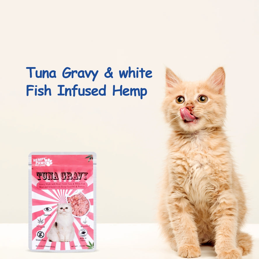 Tuna Gravy | With Real, Fresh Tuna & White Fish Meat | Infused with Hemp Seed oil ( 1 Pouch 70g )