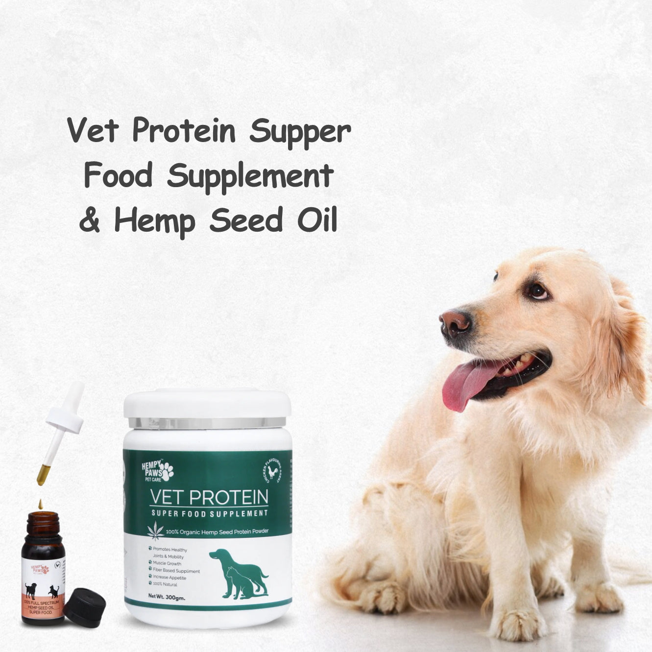 100% natural seed oil + Vet Protein