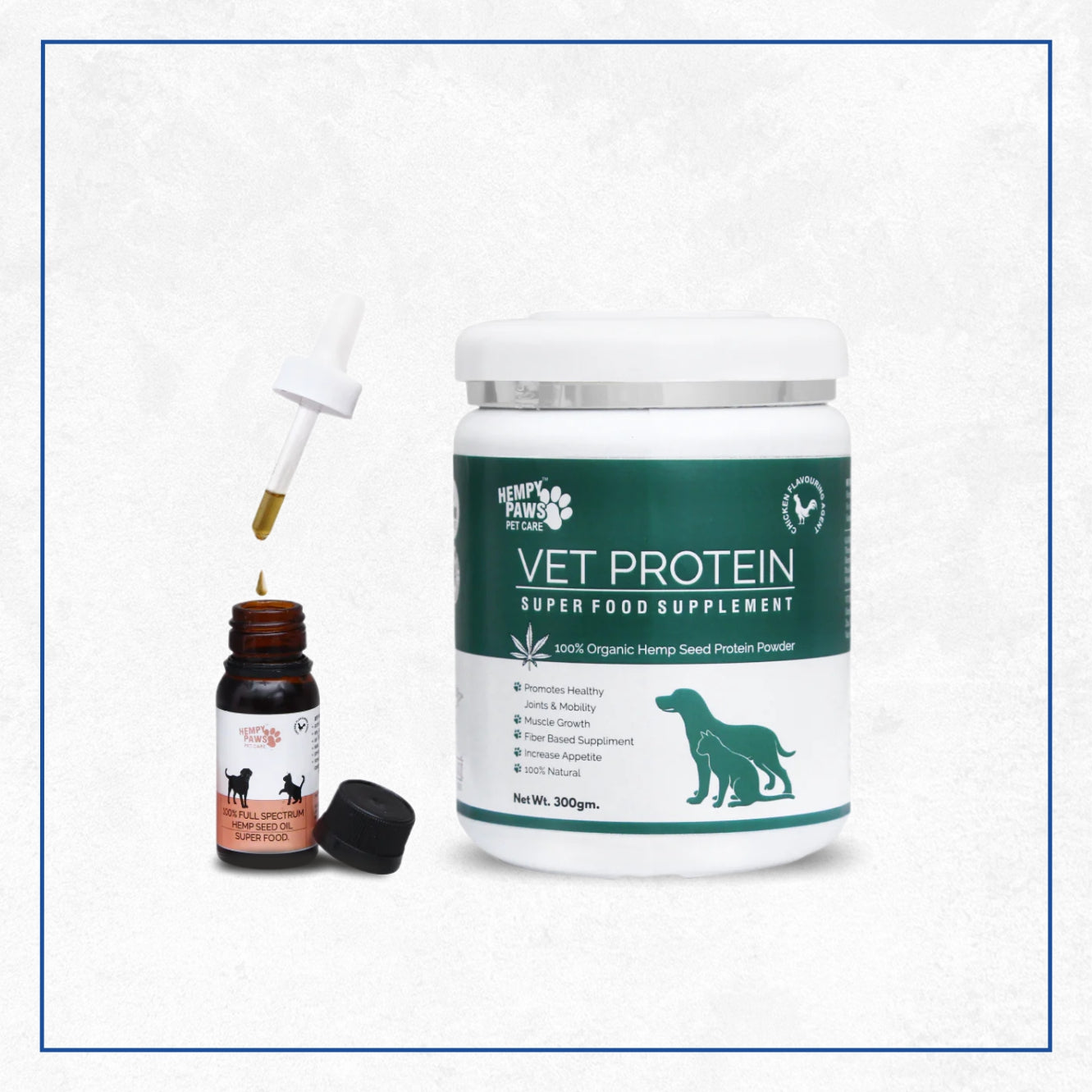 100% natural seed oil + Vet Protein