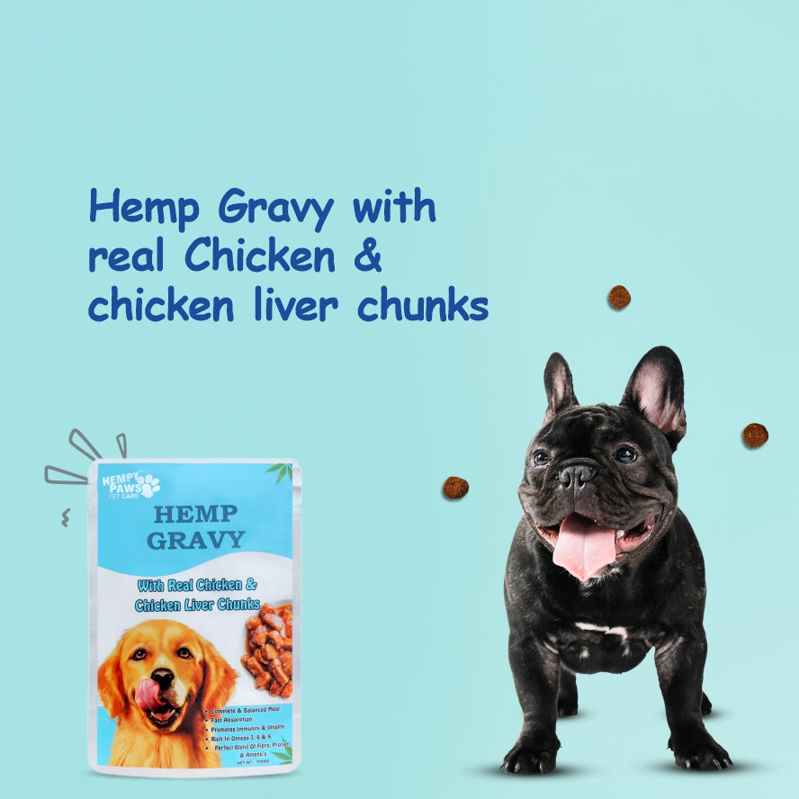 Hemp Gravy| With real chicken and chicken liver chunks  ( 1 Pouch 70g )